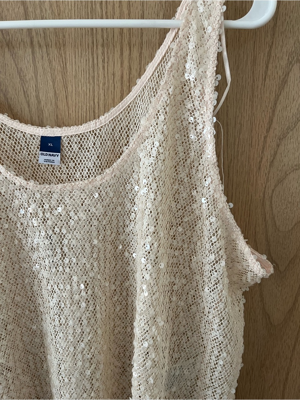 NWT Old Navy Sequin Tank Top in Sea Salt - Picture 5 of 9